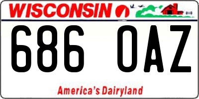 WI license plate 686OAZ