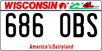WI license plate 686OBS