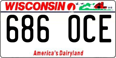 WI license plate 686OCE