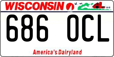 WI license plate 686OCL