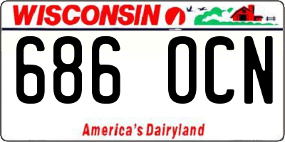 WI license plate 686OCN