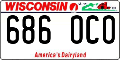 WI license plate 686OCO