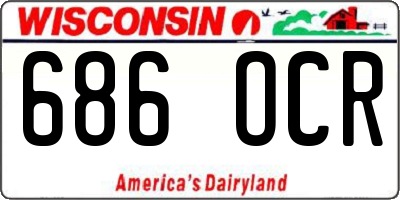 WI license plate 686OCR