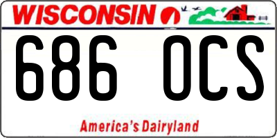 WI license plate 686OCS
