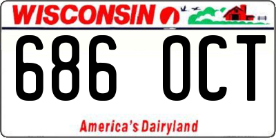 WI license plate 686OCT