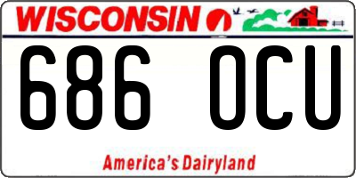 WI license plate 686OCU