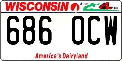 WI license plate 686OCW