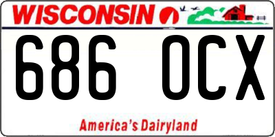 WI license plate 686OCX