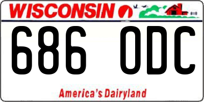 WI license plate 686ODC