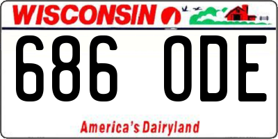 WI license plate 686ODE