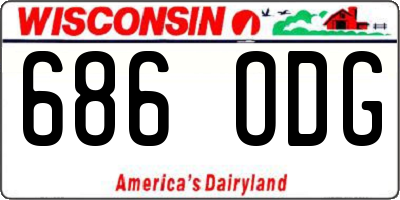 WI license plate 686ODG