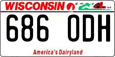 WI license plate 686ODH