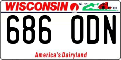 WI license plate 686ODN