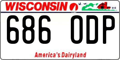 WI license plate 686ODP