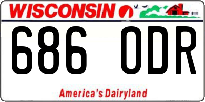 WI license plate 686ODR