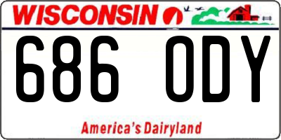 WI license plate 686ODY