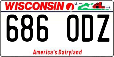WI license plate 686ODZ