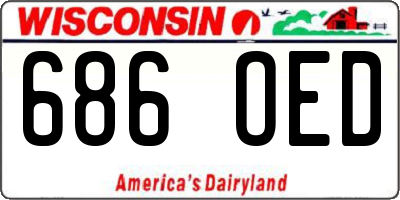 WI license plate 686OED