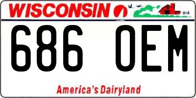 WI license plate 686OEM