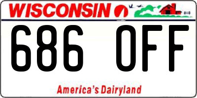 WI license plate 686OFF