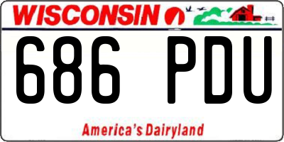 WI license plate 686PDU