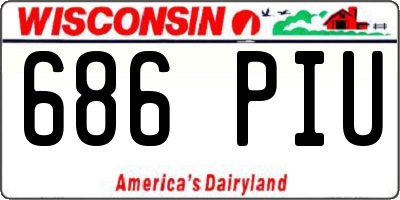 WI license plate 686PIU