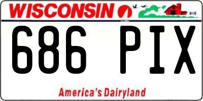 WI license plate 686PIX