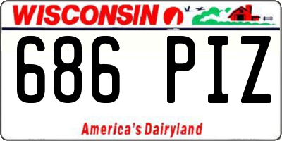 WI license plate 686PIZ