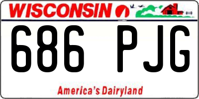 WI license plate 686PJG