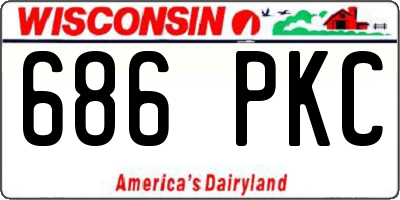 WI license plate 686PKC