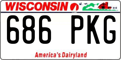 WI license plate 686PKG