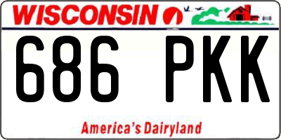 WI license plate 686PKK