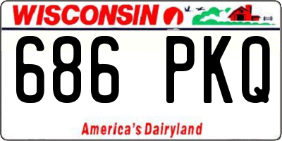 WI license plate 686PKQ