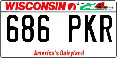 WI license plate 686PKR