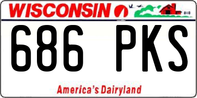 WI license plate 686PKS