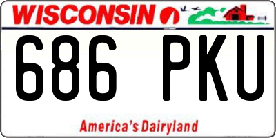 WI license plate 686PKU