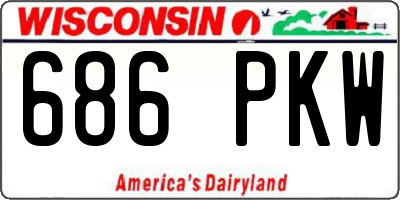 WI license plate 686PKW