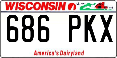 WI license plate 686PKX