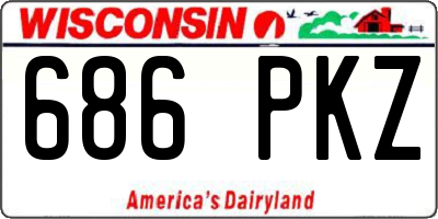 WI license plate 686PKZ