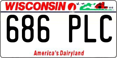 WI license plate 686PLC