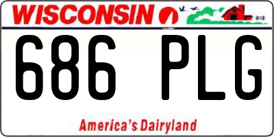 WI license plate 686PLG