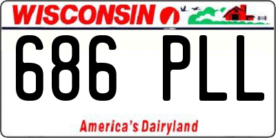 WI license plate 686PLL