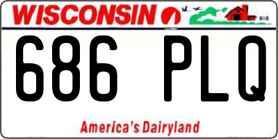 WI license plate 686PLQ