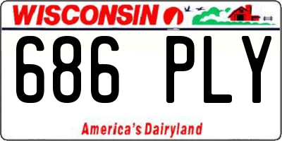 WI license plate 686PLY