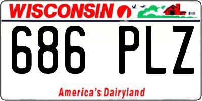WI license plate 686PLZ