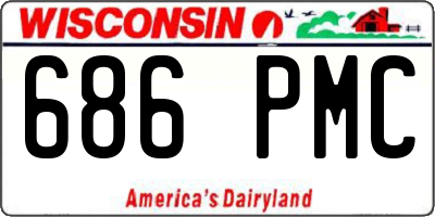 WI license plate 686PMC
