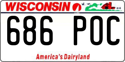WI license plate 686POC