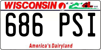 WI license plate 686PSI