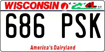 WI license plate 686PSK