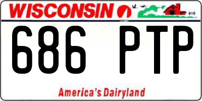 WI license plate 686PTP